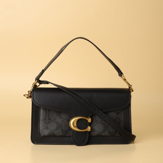 Tabby Shoulder Bag in Black Signature Leather