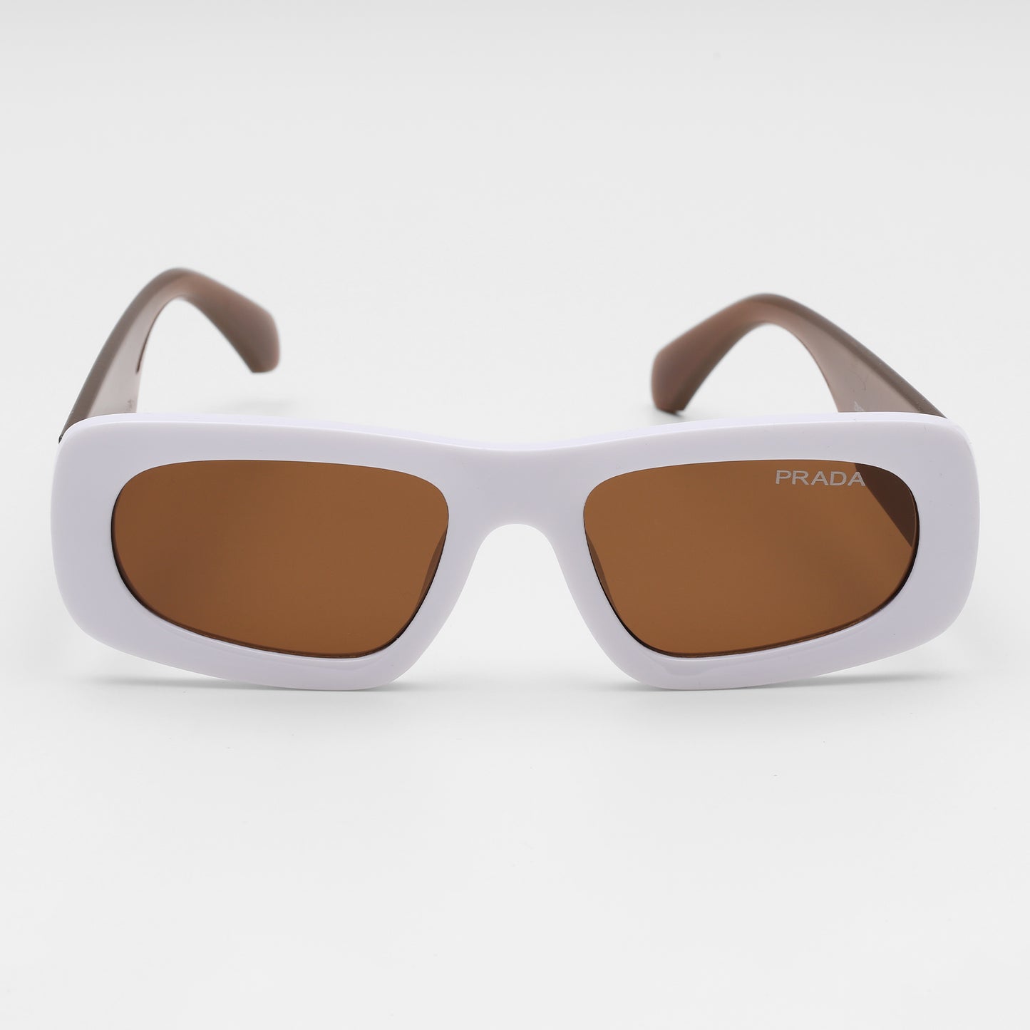 White Frame Rectangle Sunglasses