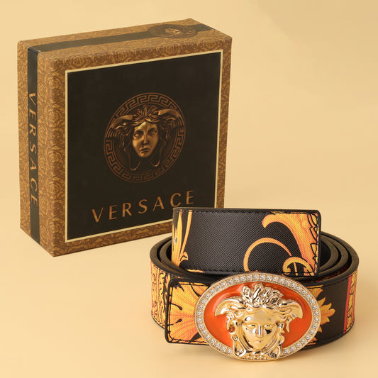 Baroque Medusa Buckle Leather Belt