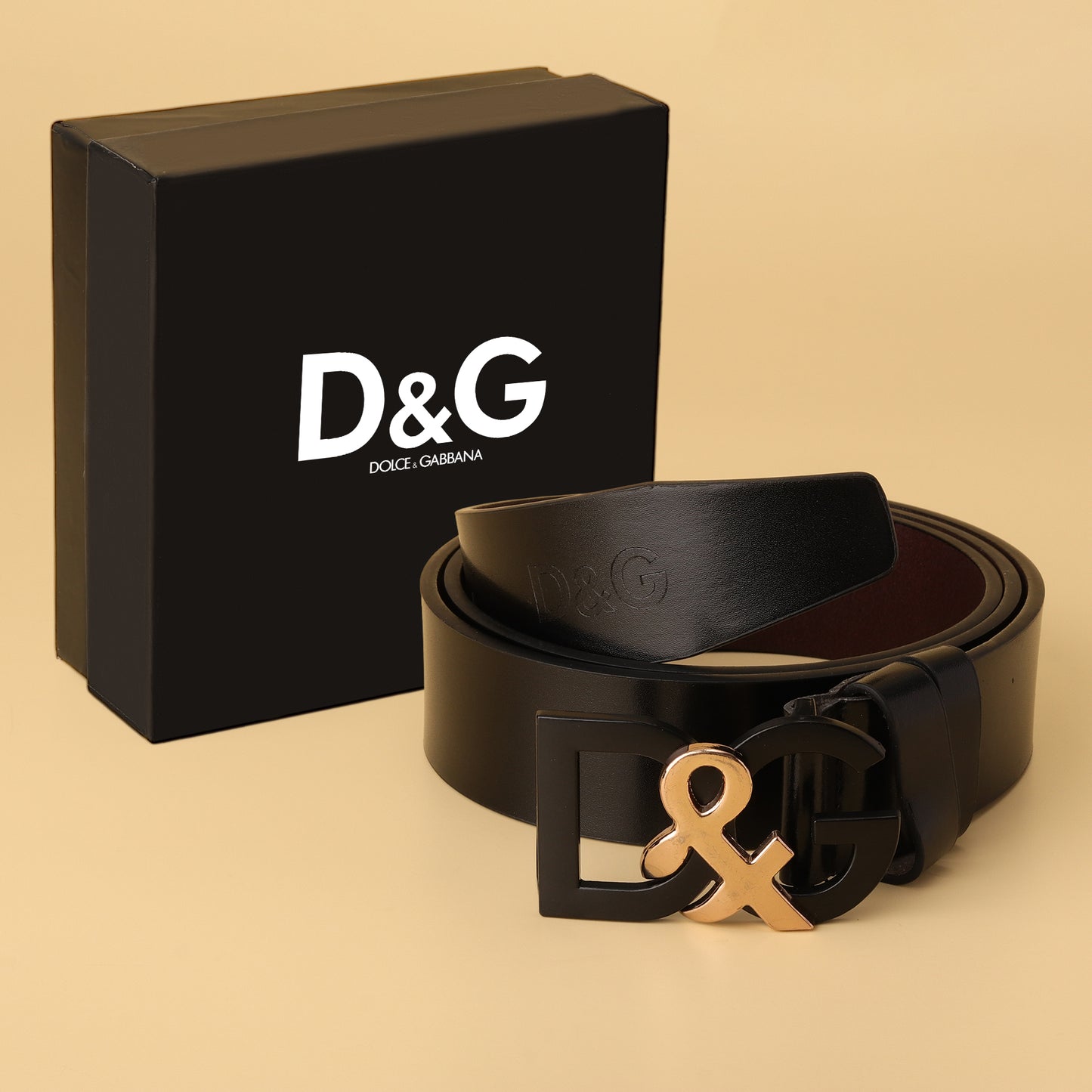 Gabbana Signature Black Leather Belt