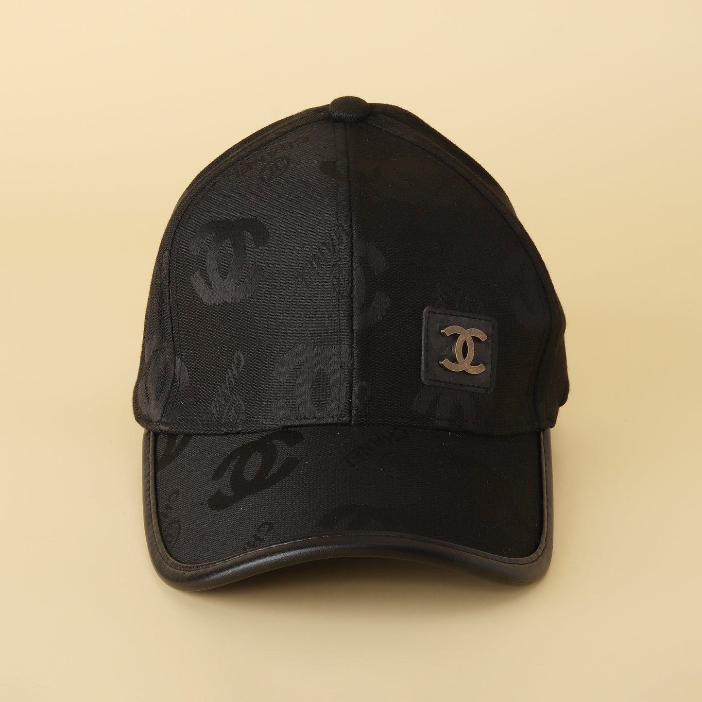 Luxury Black Designer Cap with Embossed Monogram