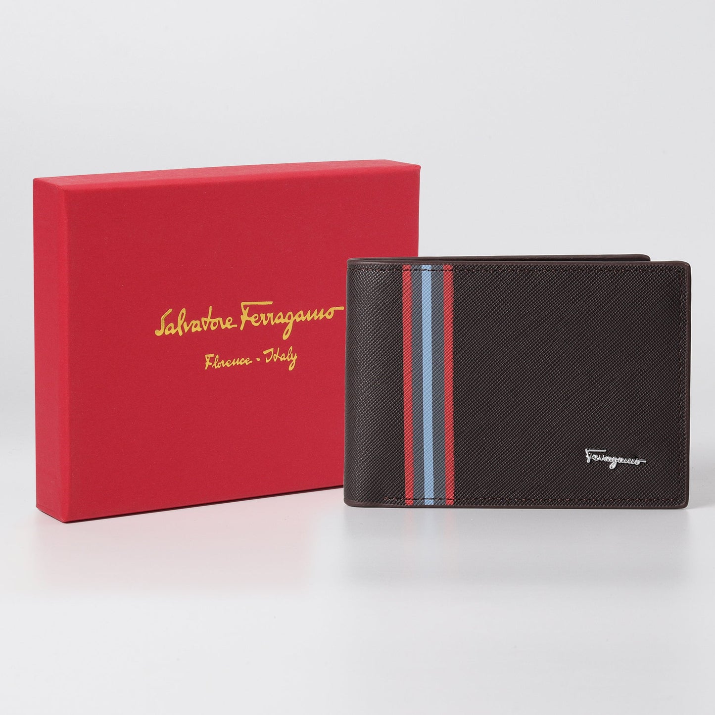Racing Stripe Wallet in Dark Brown