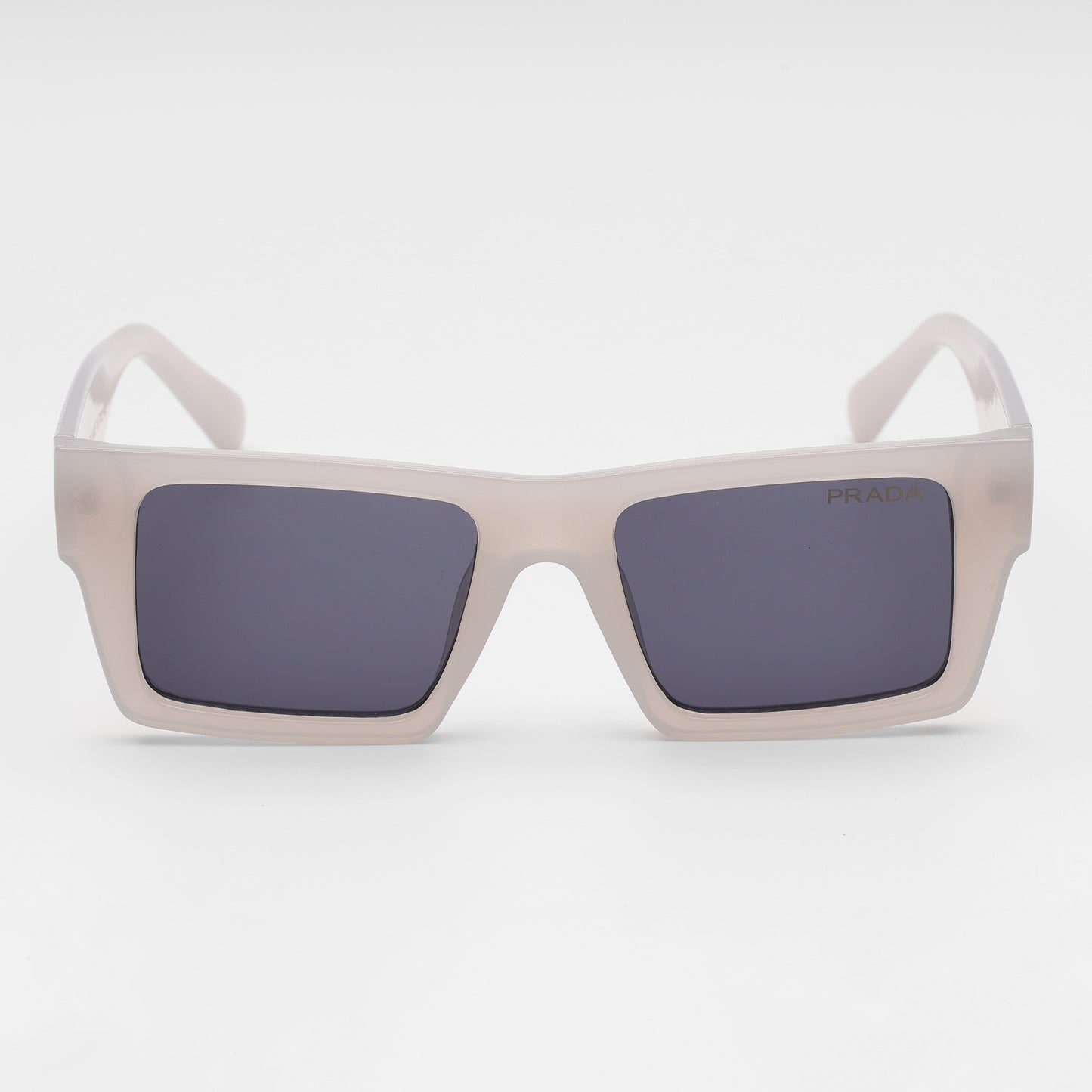 Frosted Ivory Rectangle Sunglasses