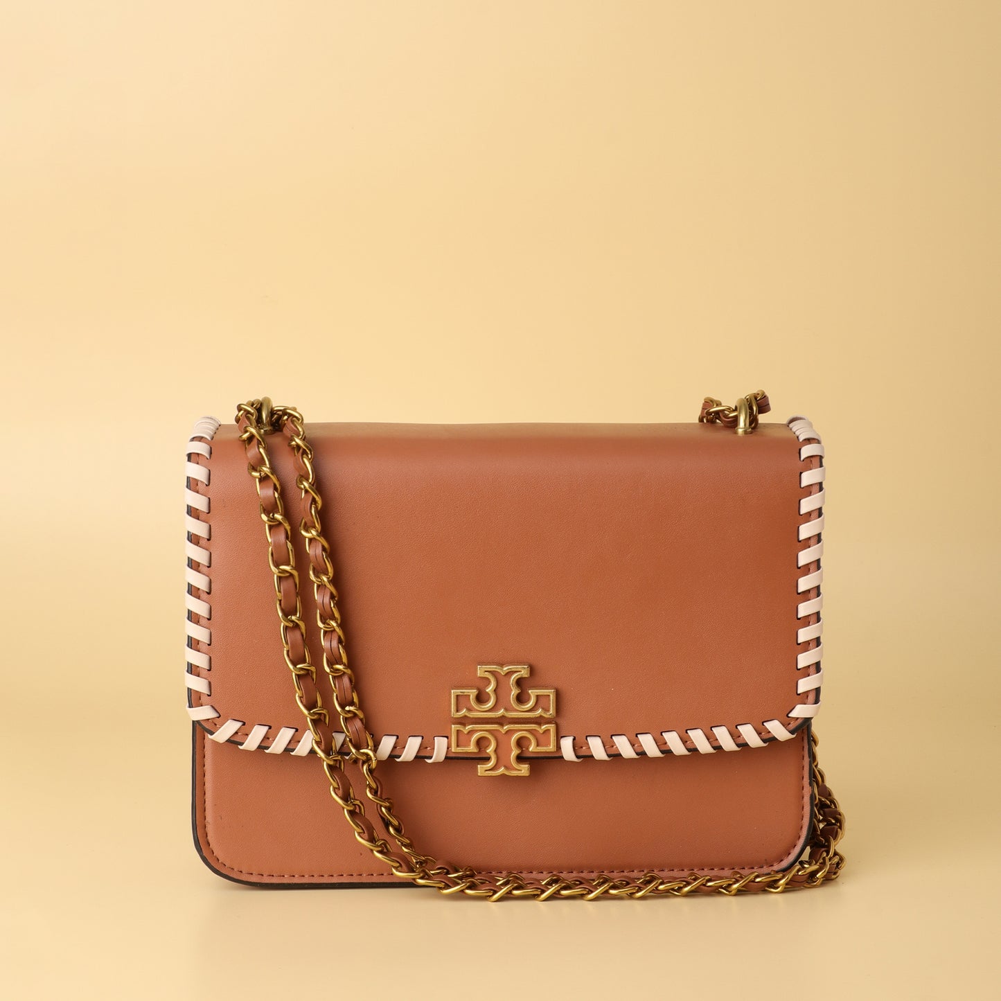 Burch Brown Leather Chain Shoulder Bag