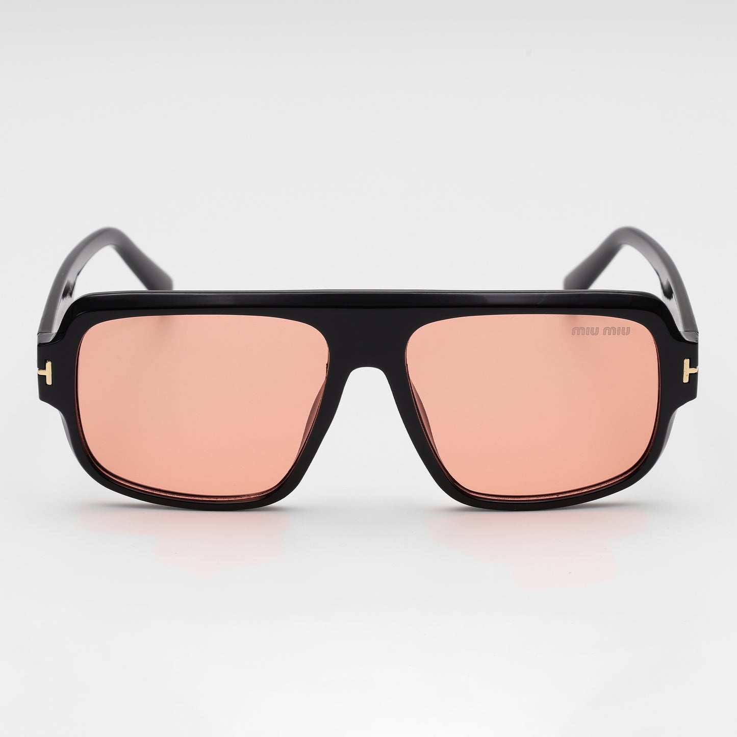 Black Navigator Pink Lens Sunglasses
