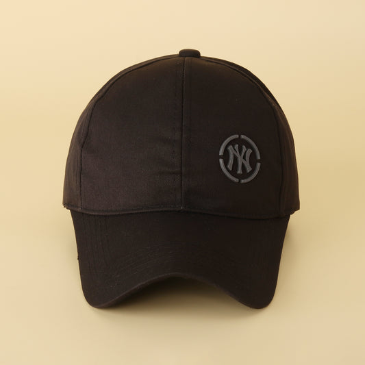 Street-Style Black Cap with Tonal 'NY' Logo