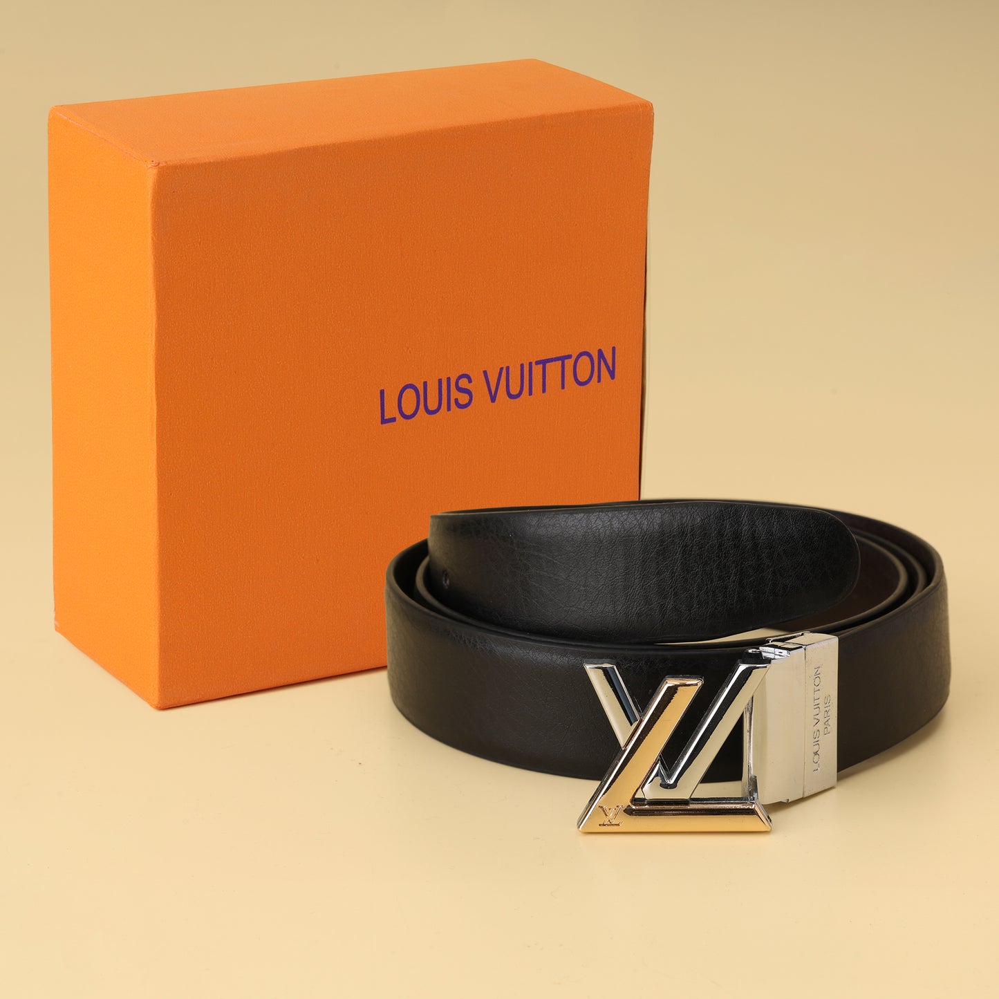 Angular Monogram Buckle Belt