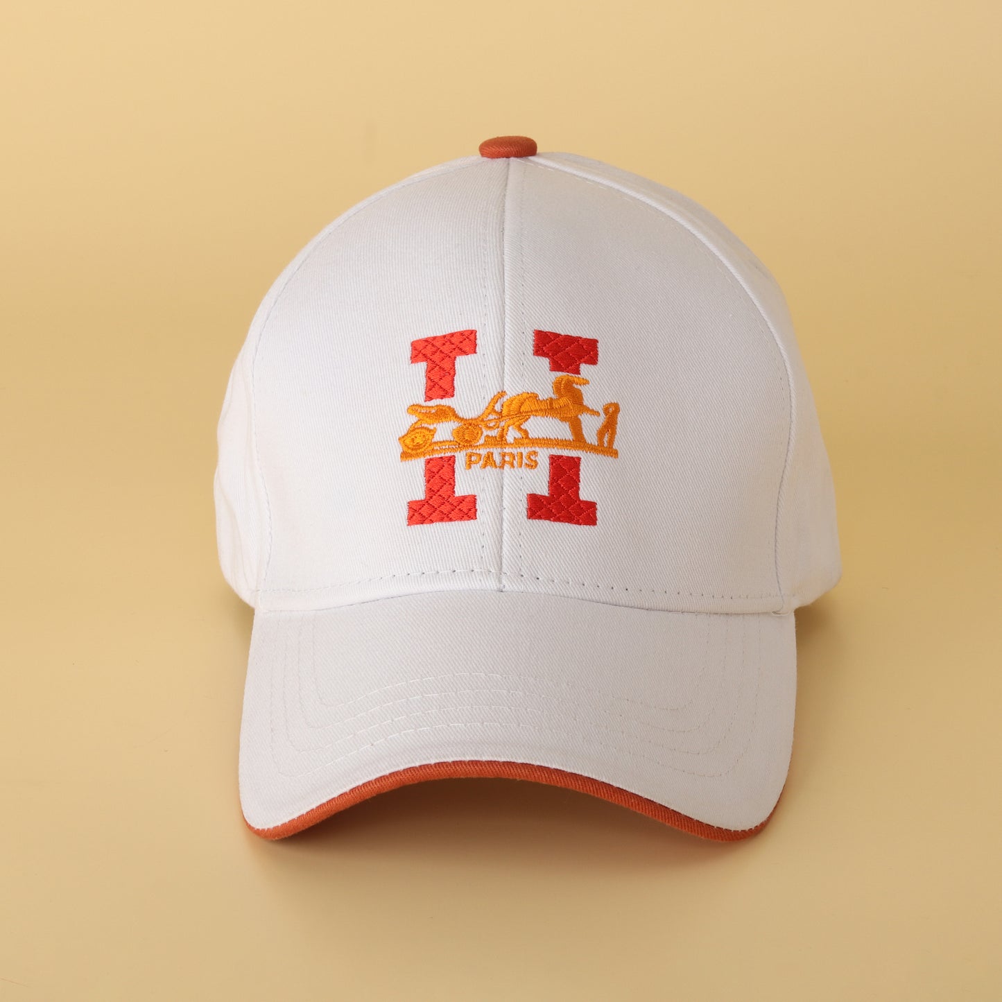 White Paris Signature Embroidered Cap