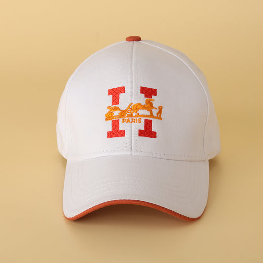 White Paris Signature Embroidered Cap