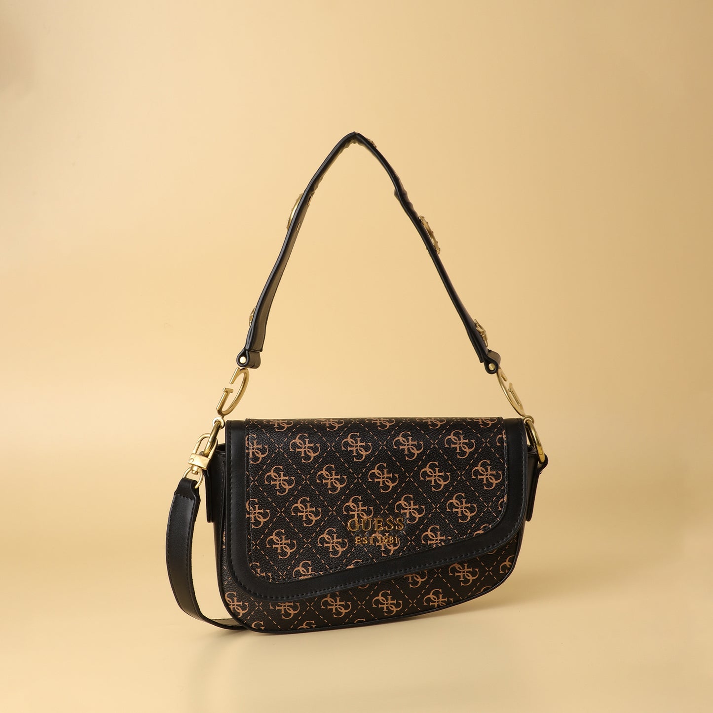 Monogram Shoulder Bag with Statement Strap