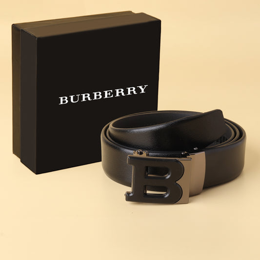 Burberry Black "B" Leather Belt