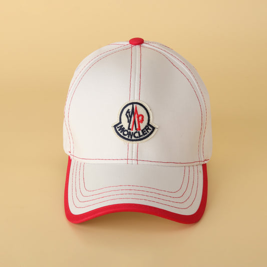White & Red Classic Logo Cap