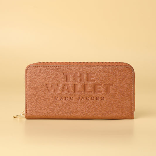 "The Wallet" Tan Leather Zip-Around Wallet – Stylish Designer Long Wallet for Women
