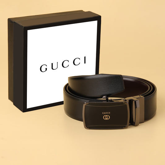 Gunmetal  Reversible Leather Belt