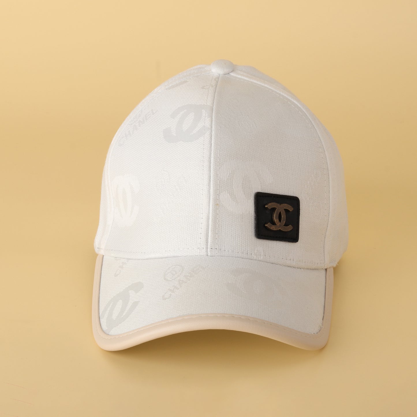 White Monogram Logo Cap