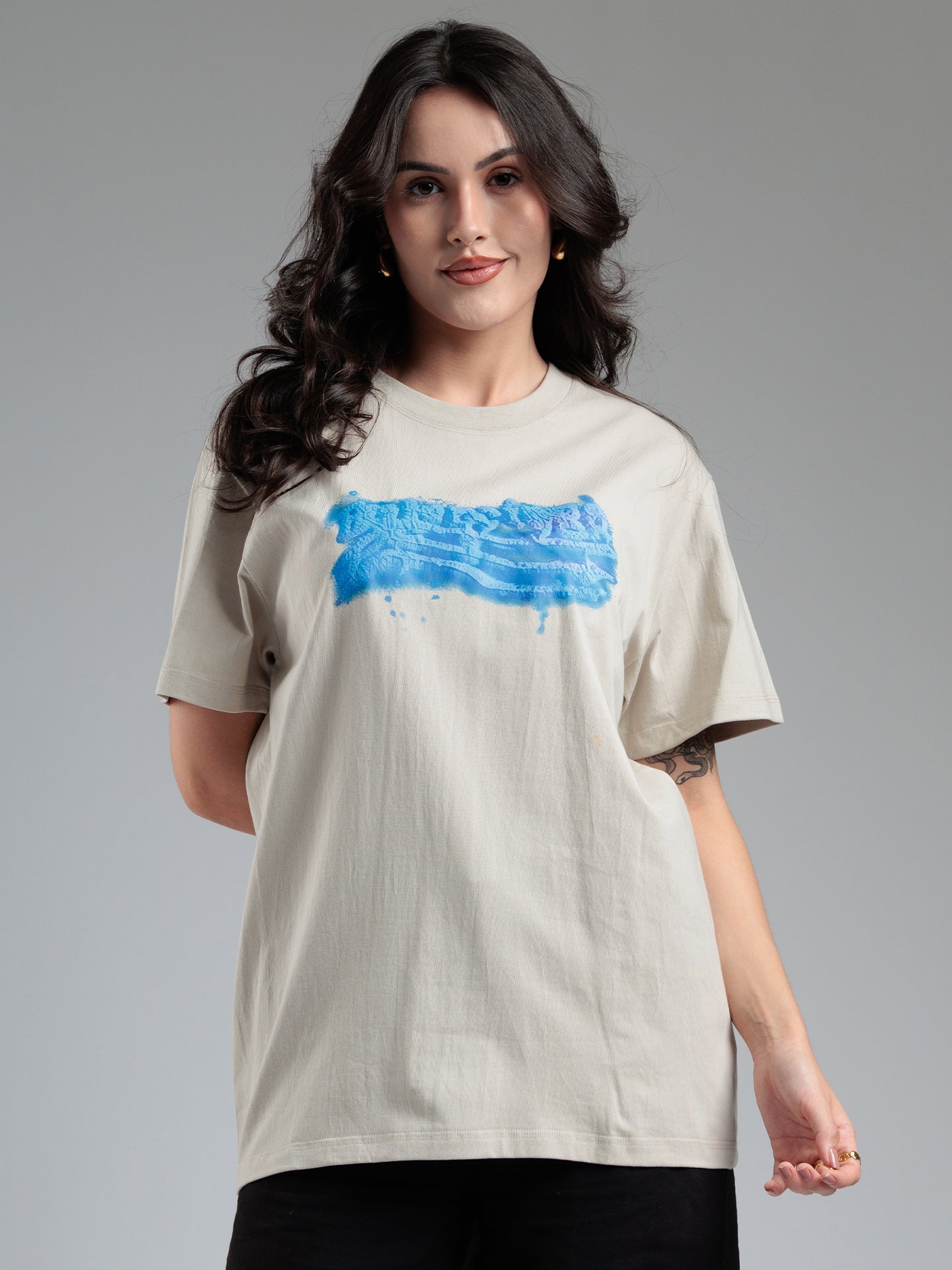 Sandstone Blue Brush Graphic T-Shirt