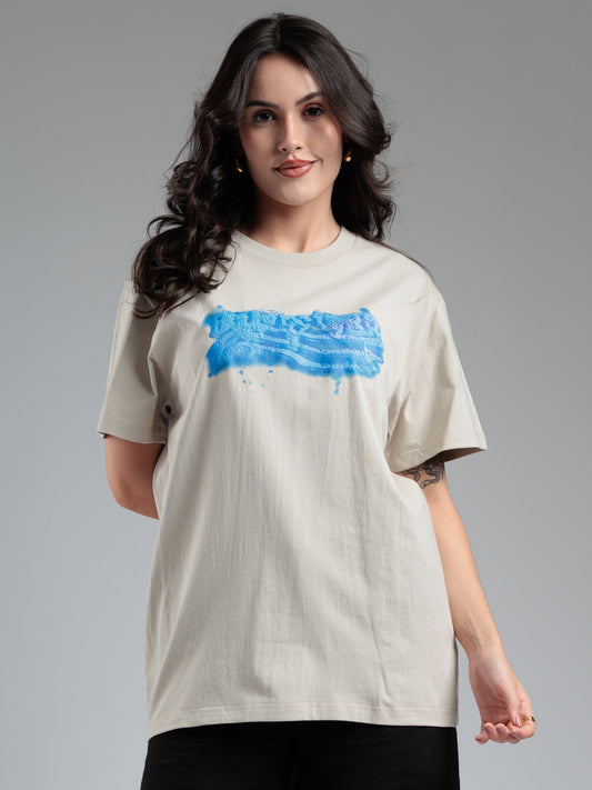 Sandstone Blue Brush Graphic T-Shirt