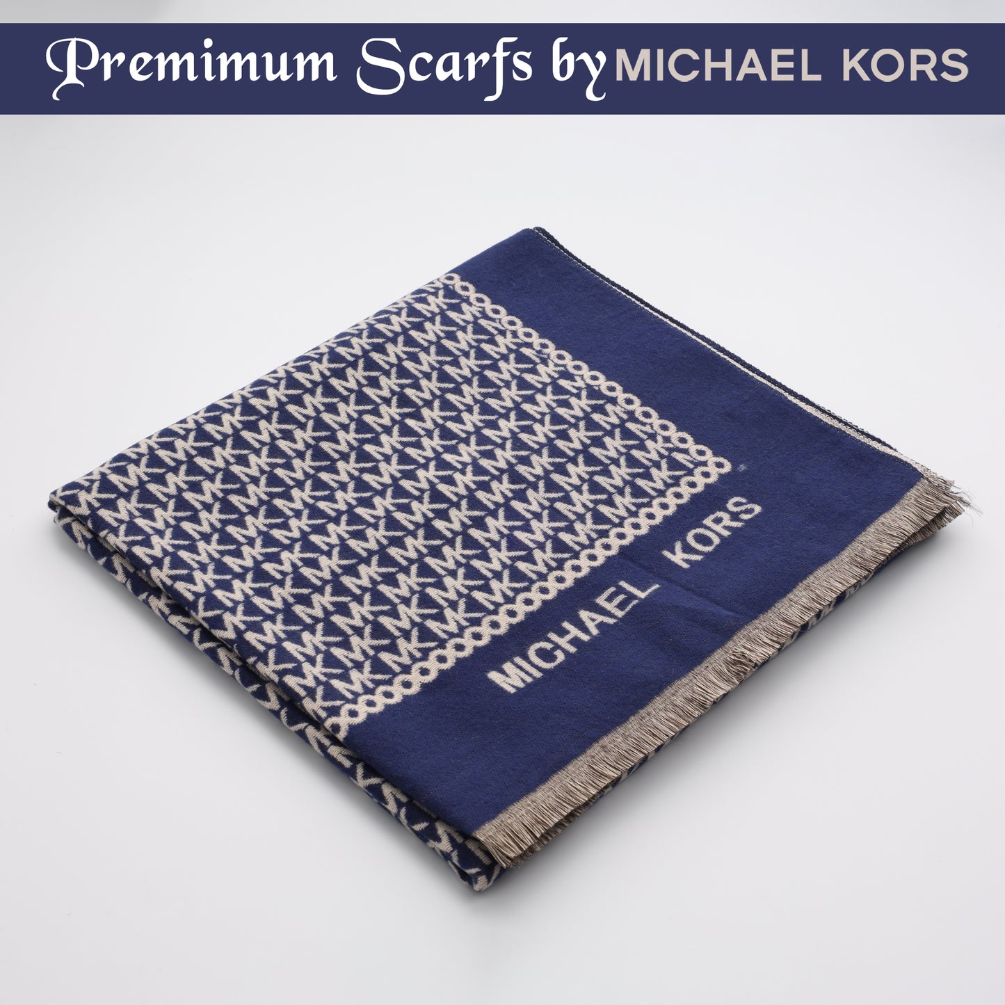 Midnight Blue Monogram Shawl