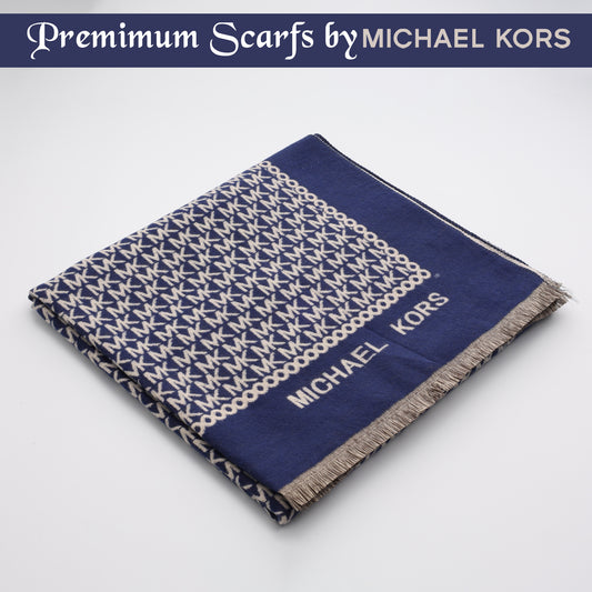 Midnight Blue Monogram Shawl