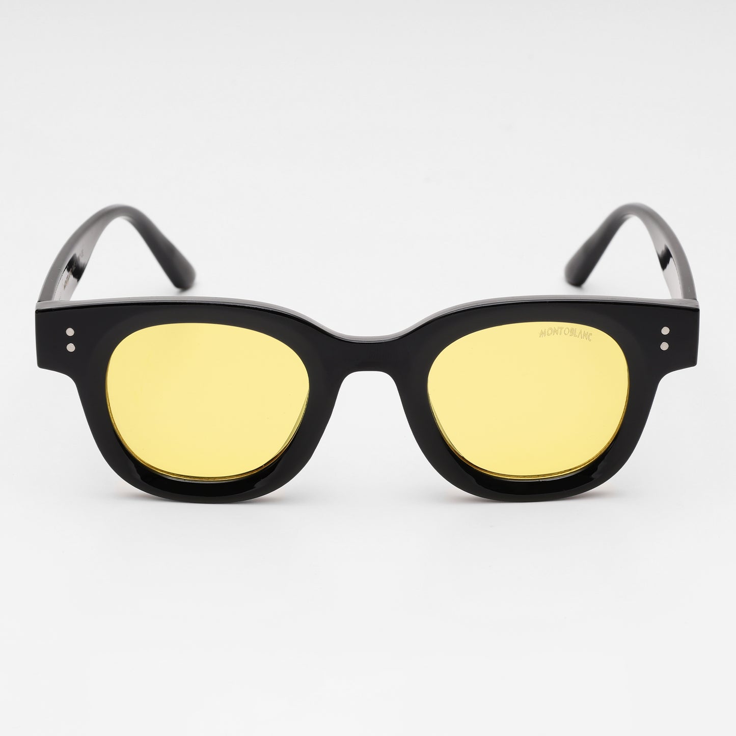 Montblanc Retro Black & Lemon-Tint Sunglasses