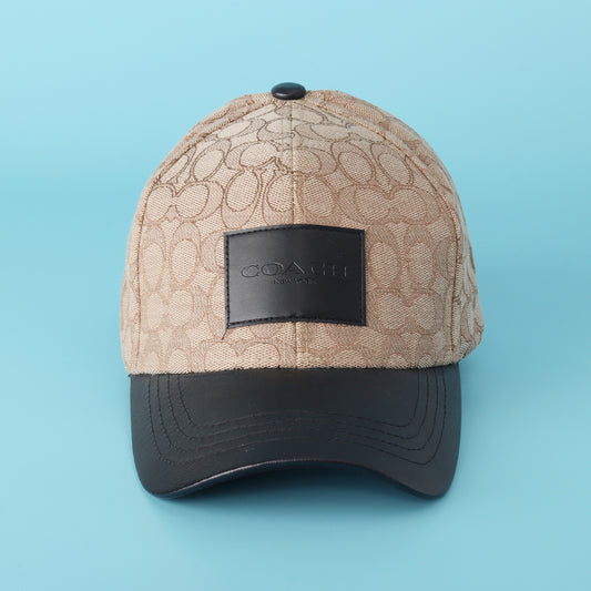 Signature Beige Cap with Leather Patch – Urban Luxe Edition