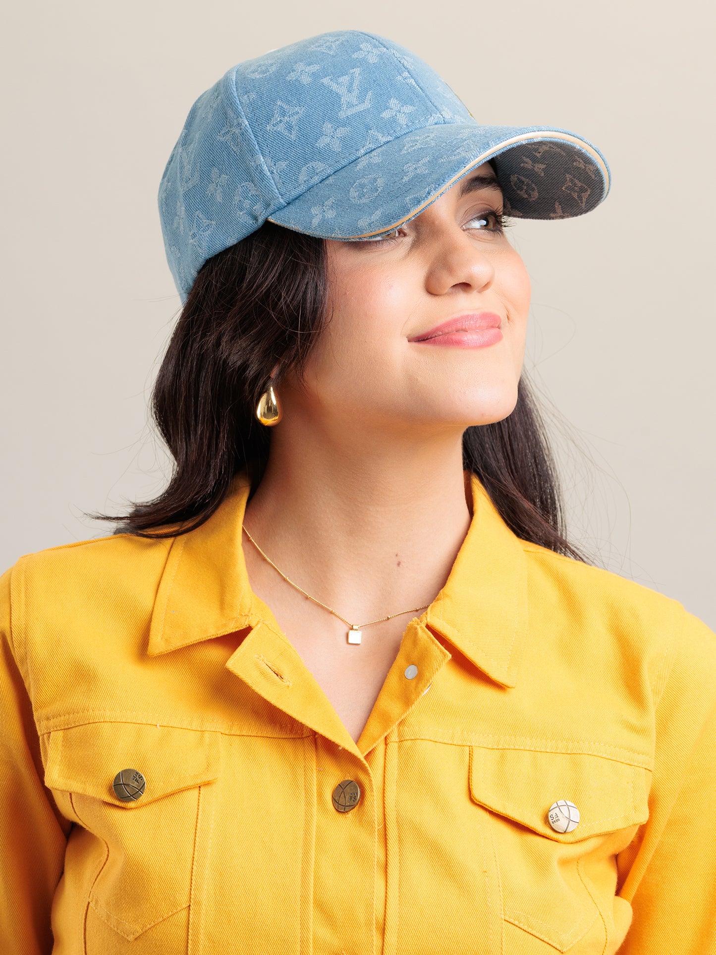 Skyline Monogram Denim Cap