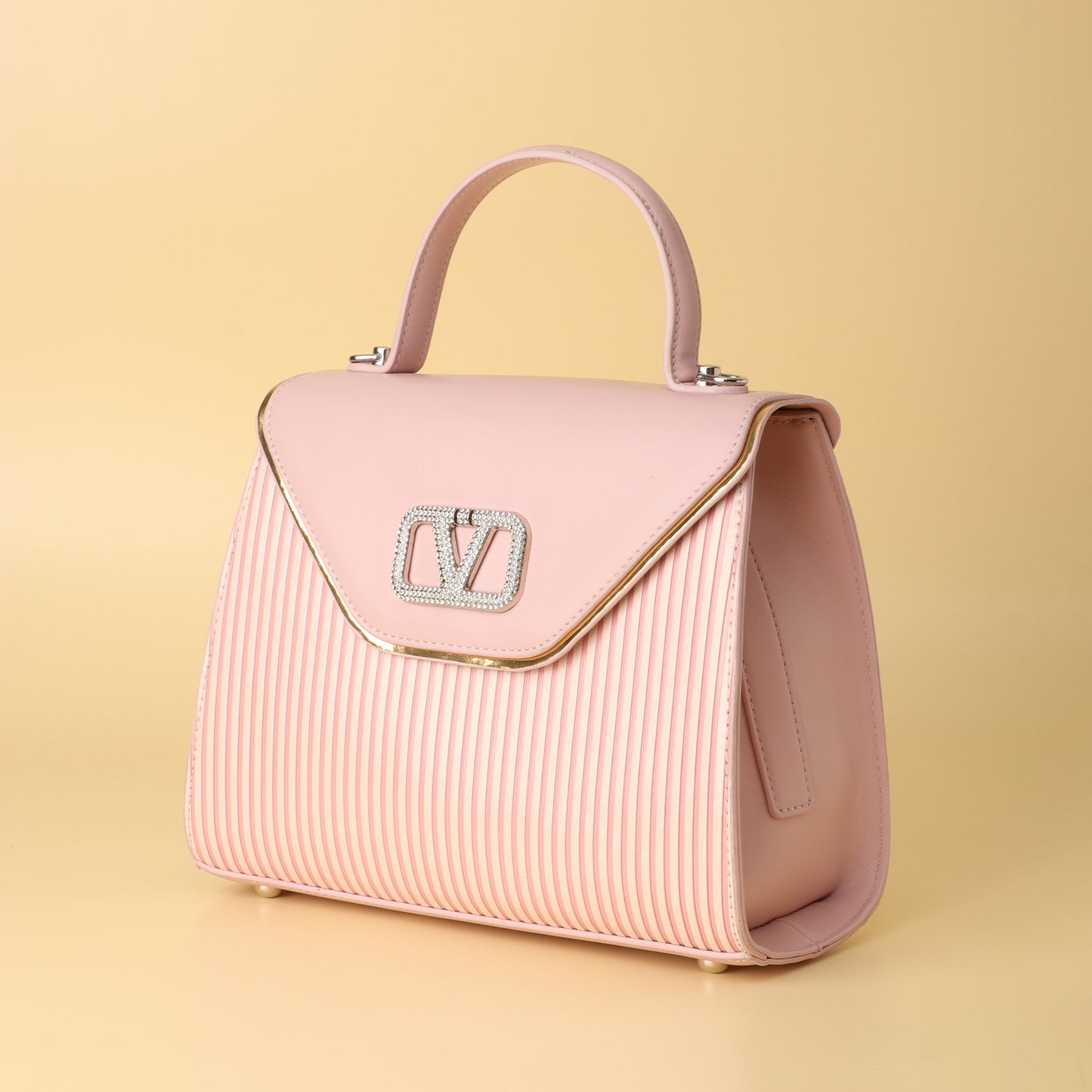 Blush Elegance Structured Handbag