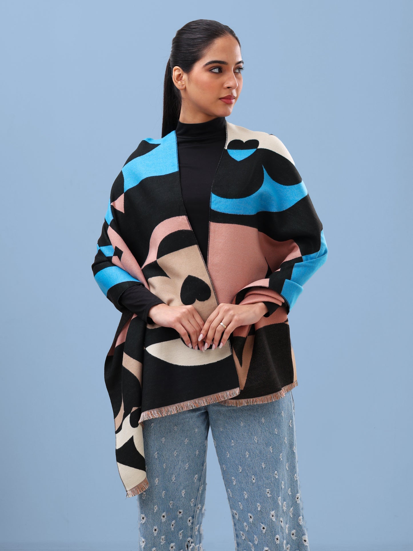 Abstract Noir Block Scarf