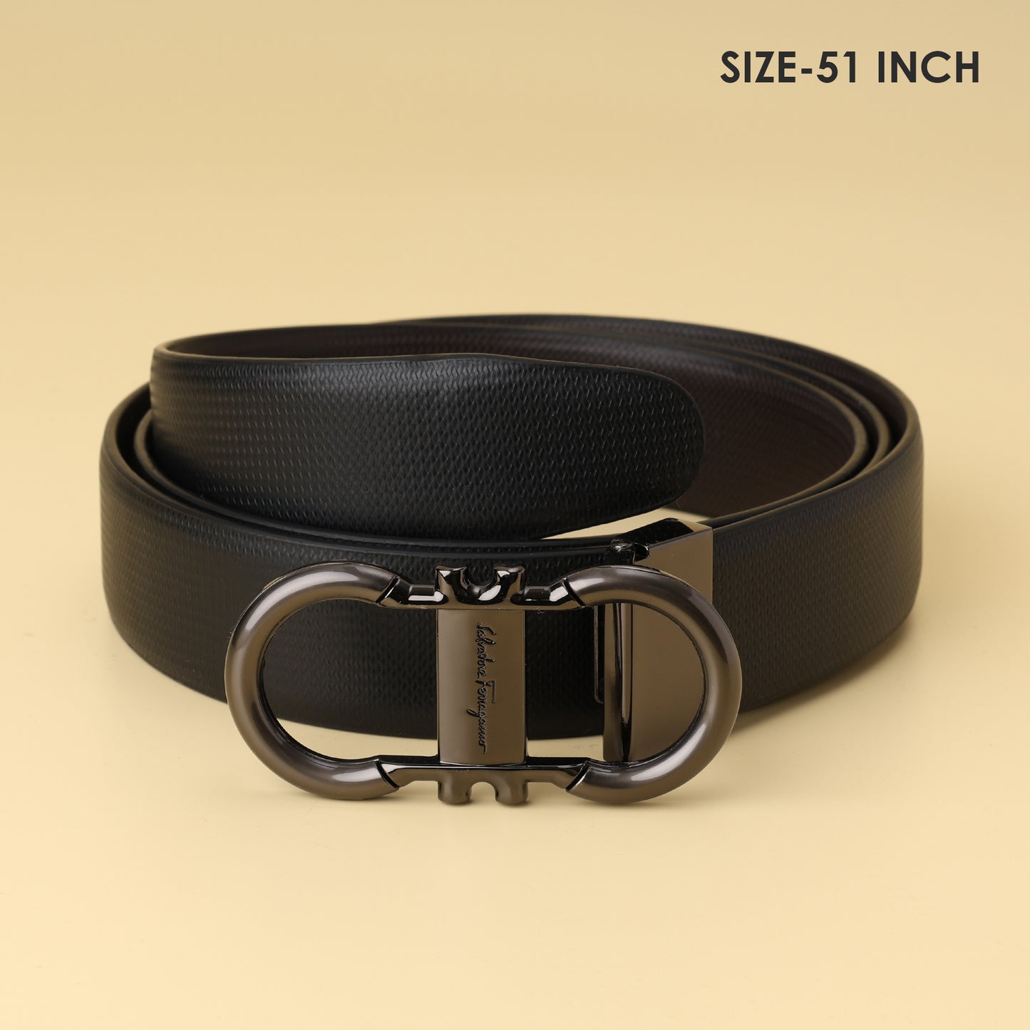 Ferragamo Signature Black Leather Belt