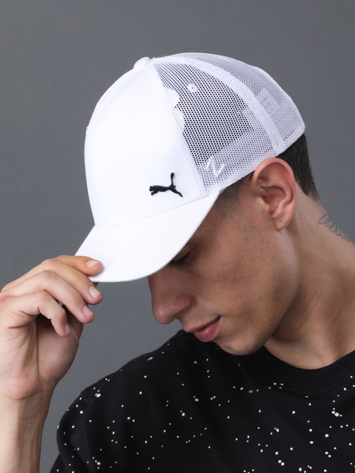 White Mesh Panel Cap