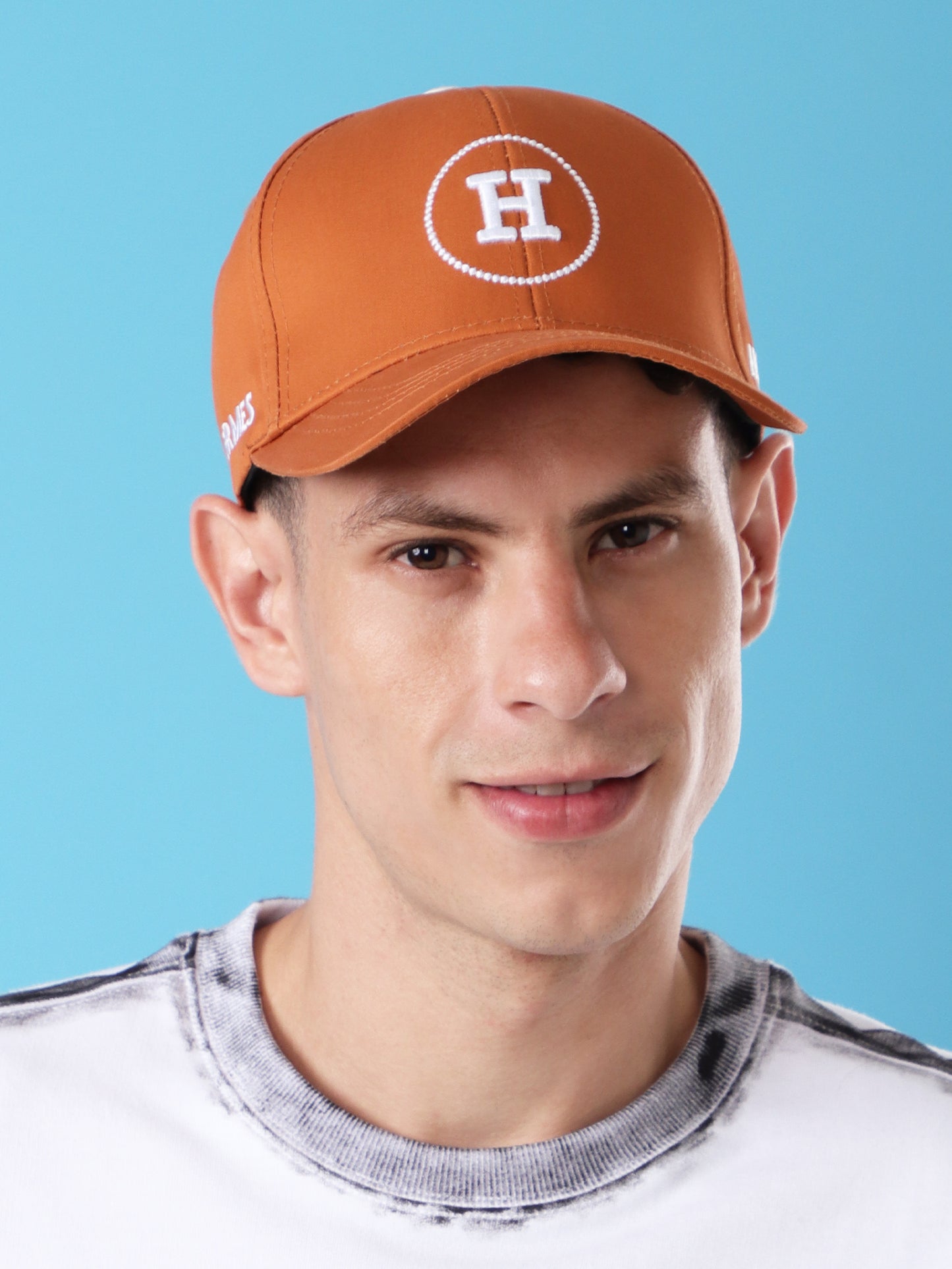 "H" Embroidered Cap – Rust Brown Edition