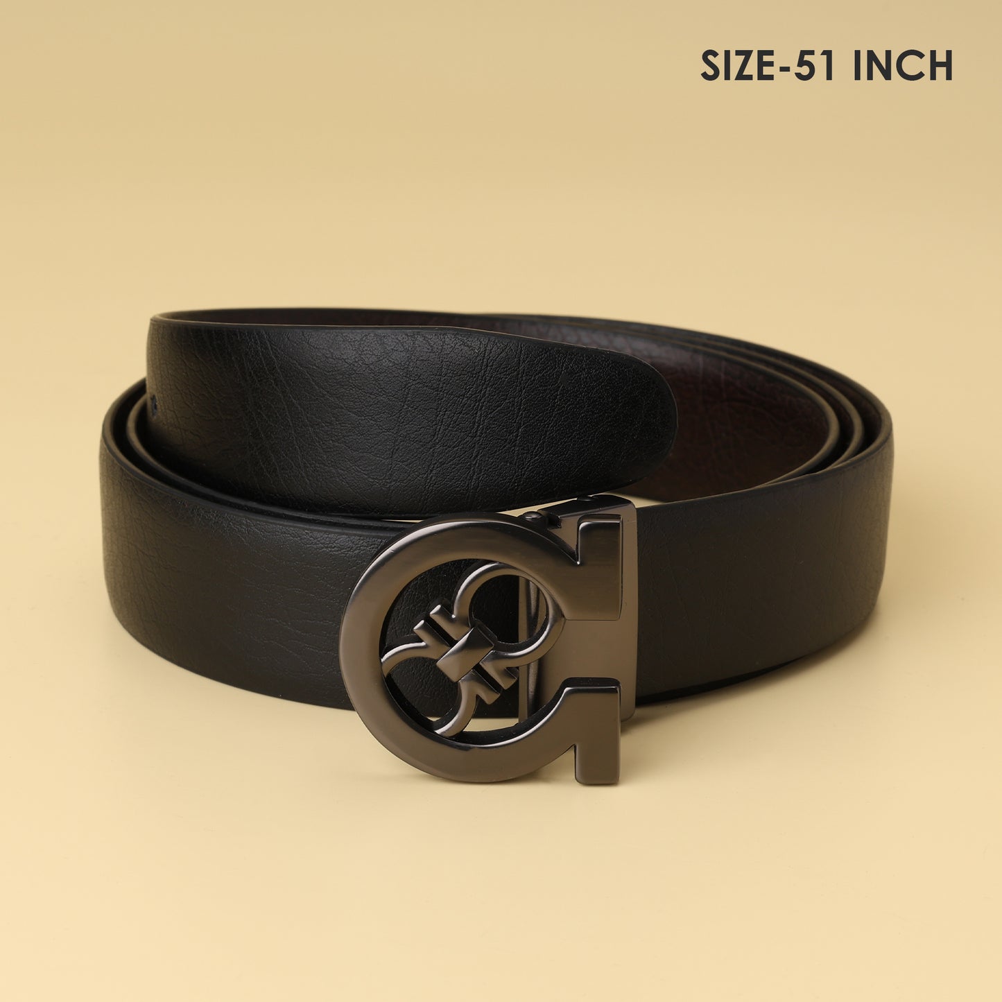 Ferragamo Black Textured Leather Belt
