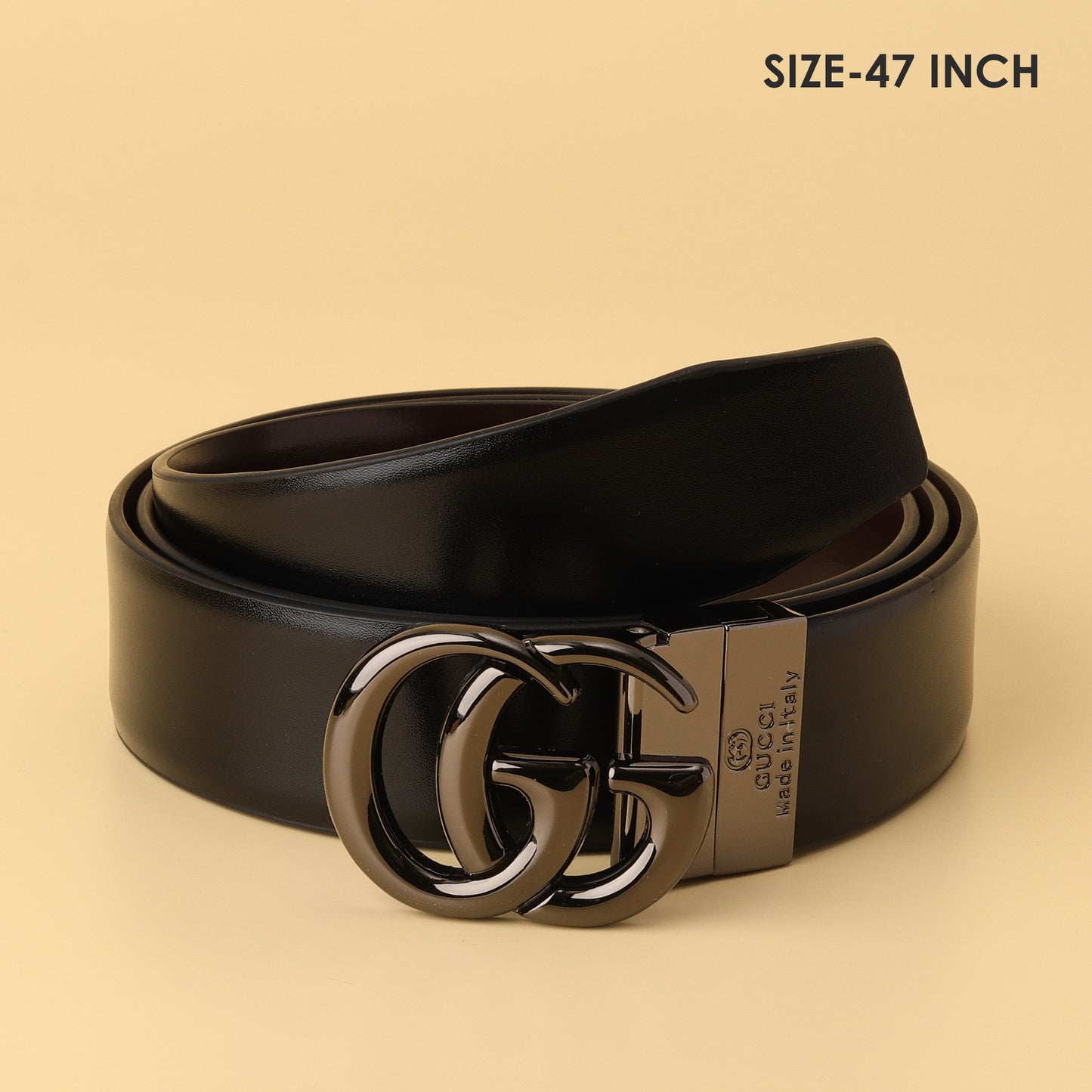 Leather Belt with Iconic GG Buckle