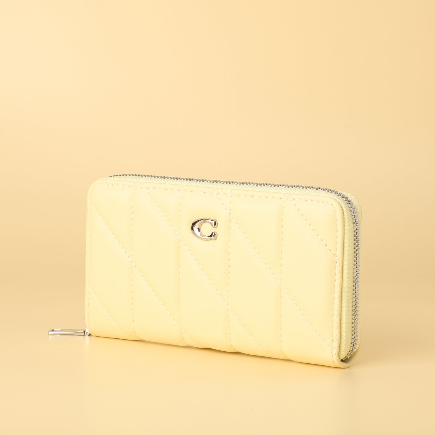 Zip-Around Wallet in Buttercream Yellow