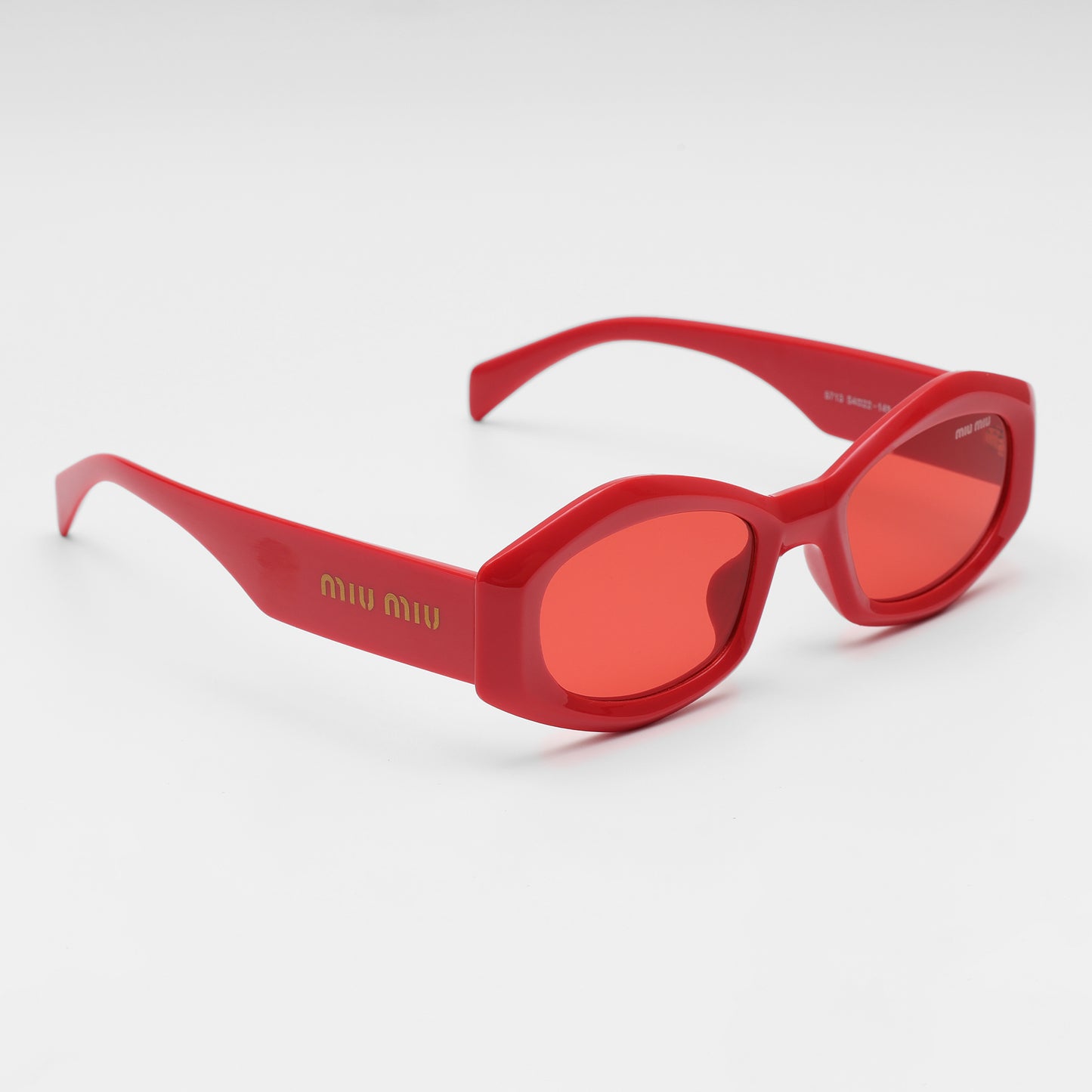 Fire Red Modern Oval Sunglasse