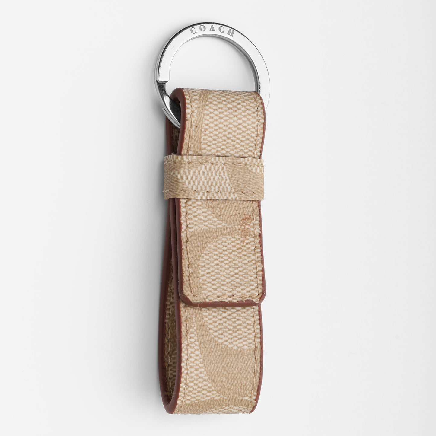 Signature Canvas Beige Key Fob