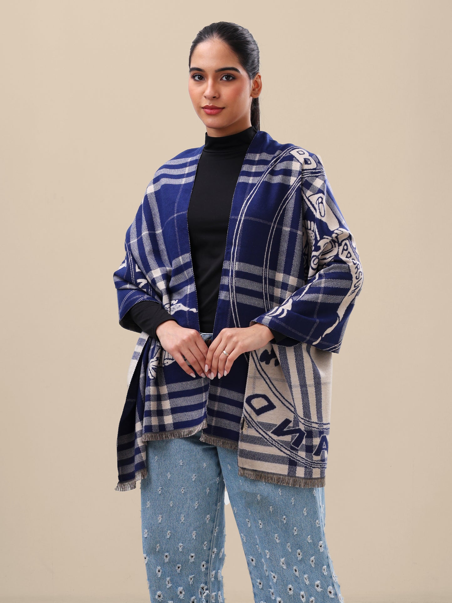 Midnight Check Classic Scarf