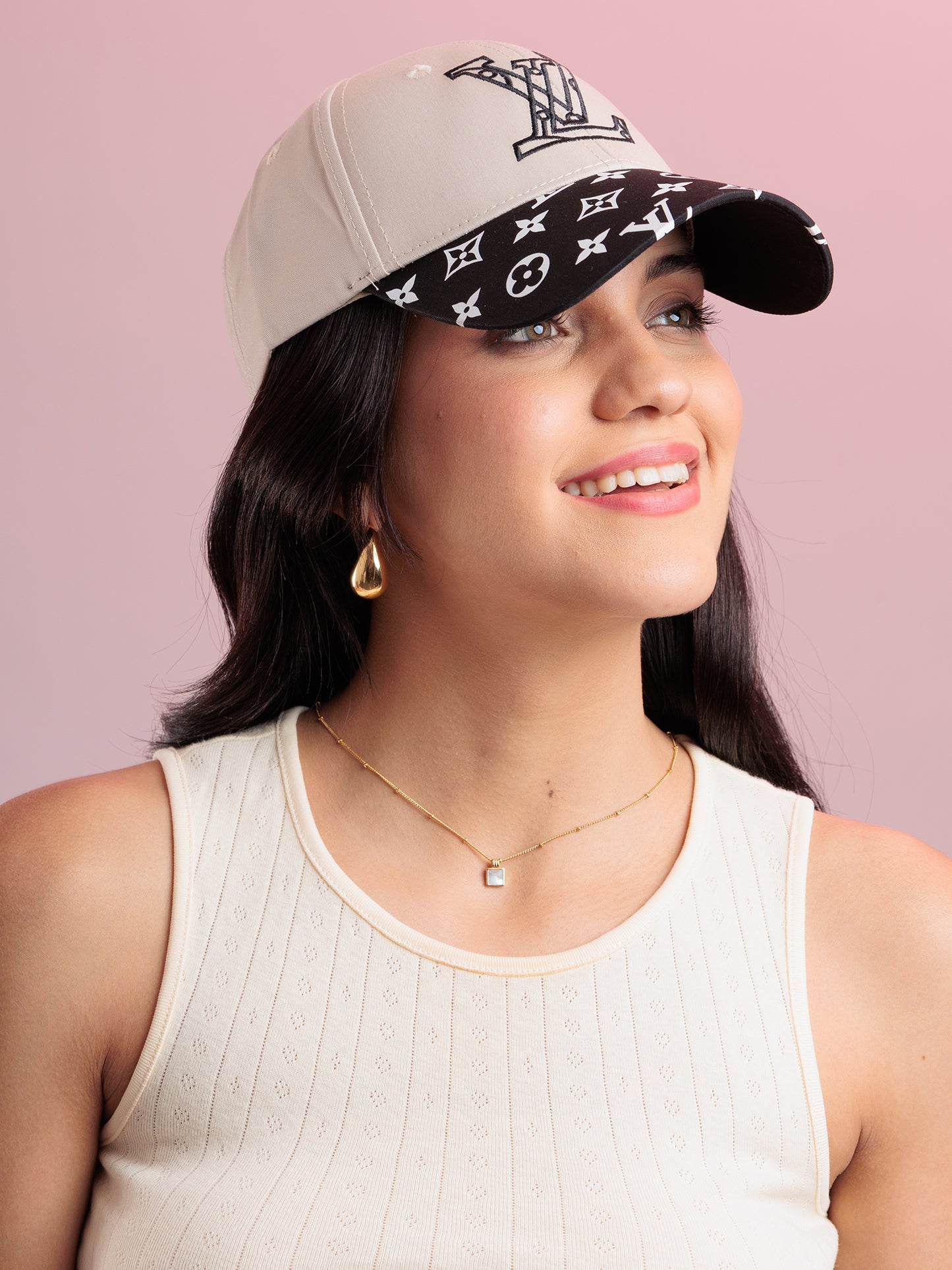 Ivory Monogram Luxe Cap