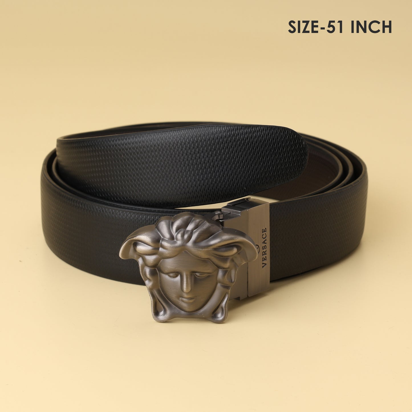 Medusa Emblem Leather Belt