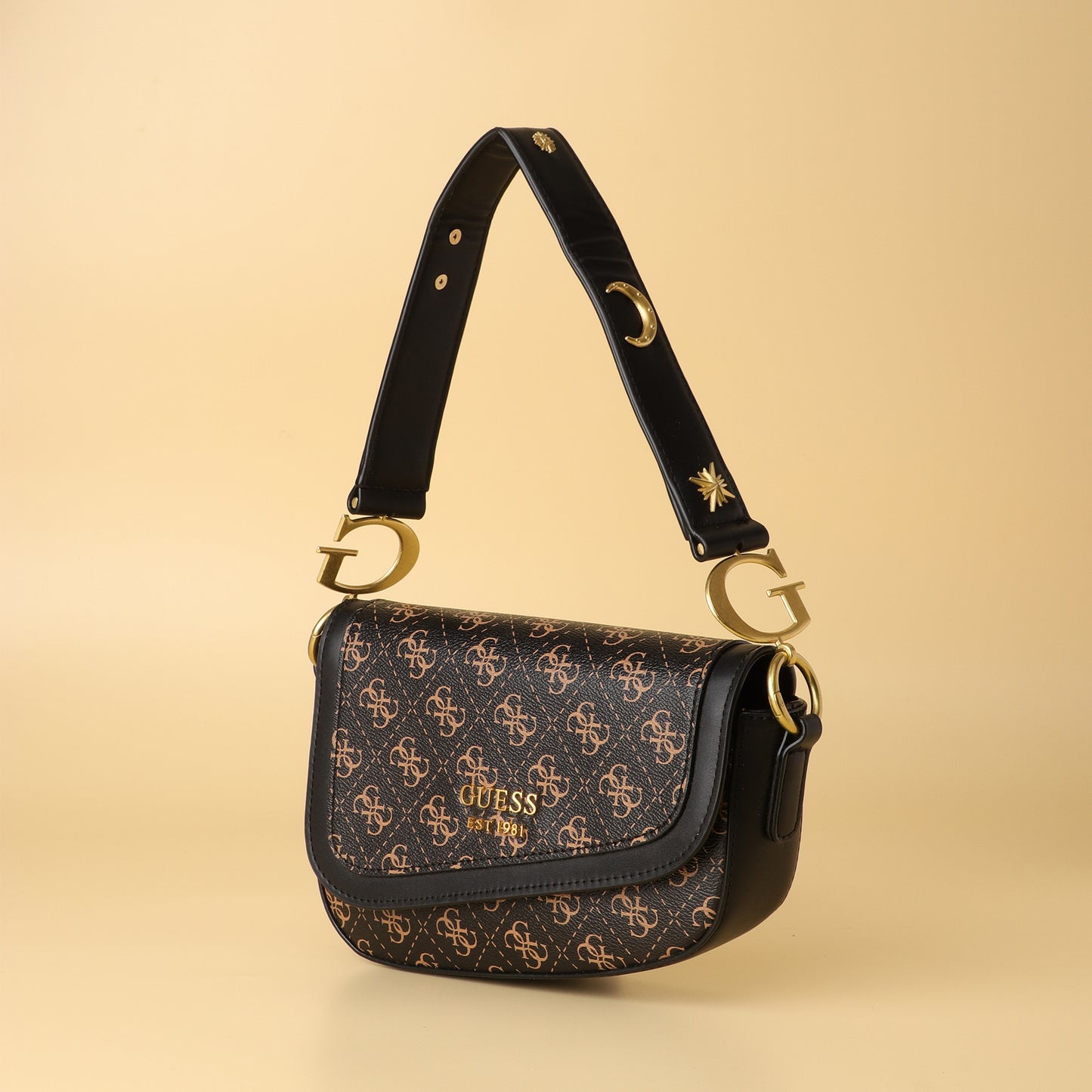 Monogram Shoulder Bag with Statement Strap
