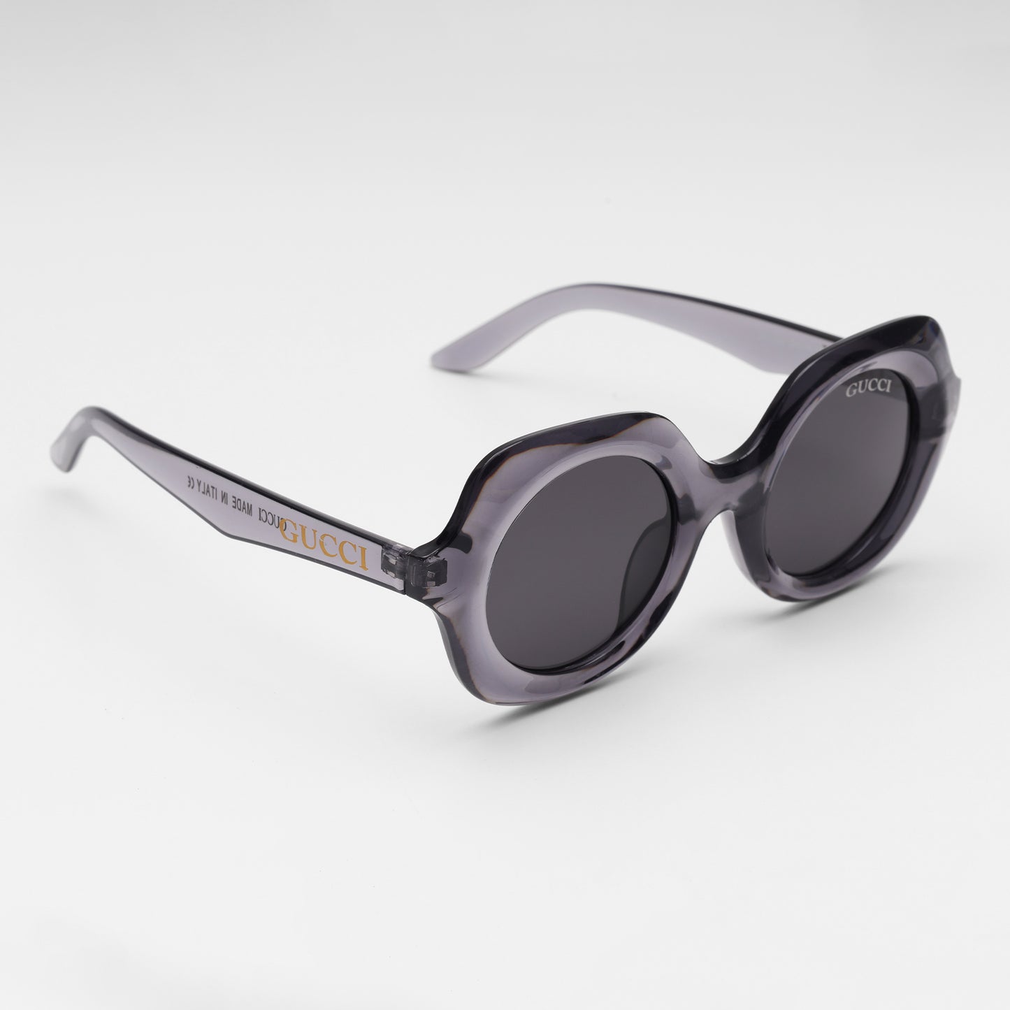 Signature Round Sunglasses in Smoky Crystal