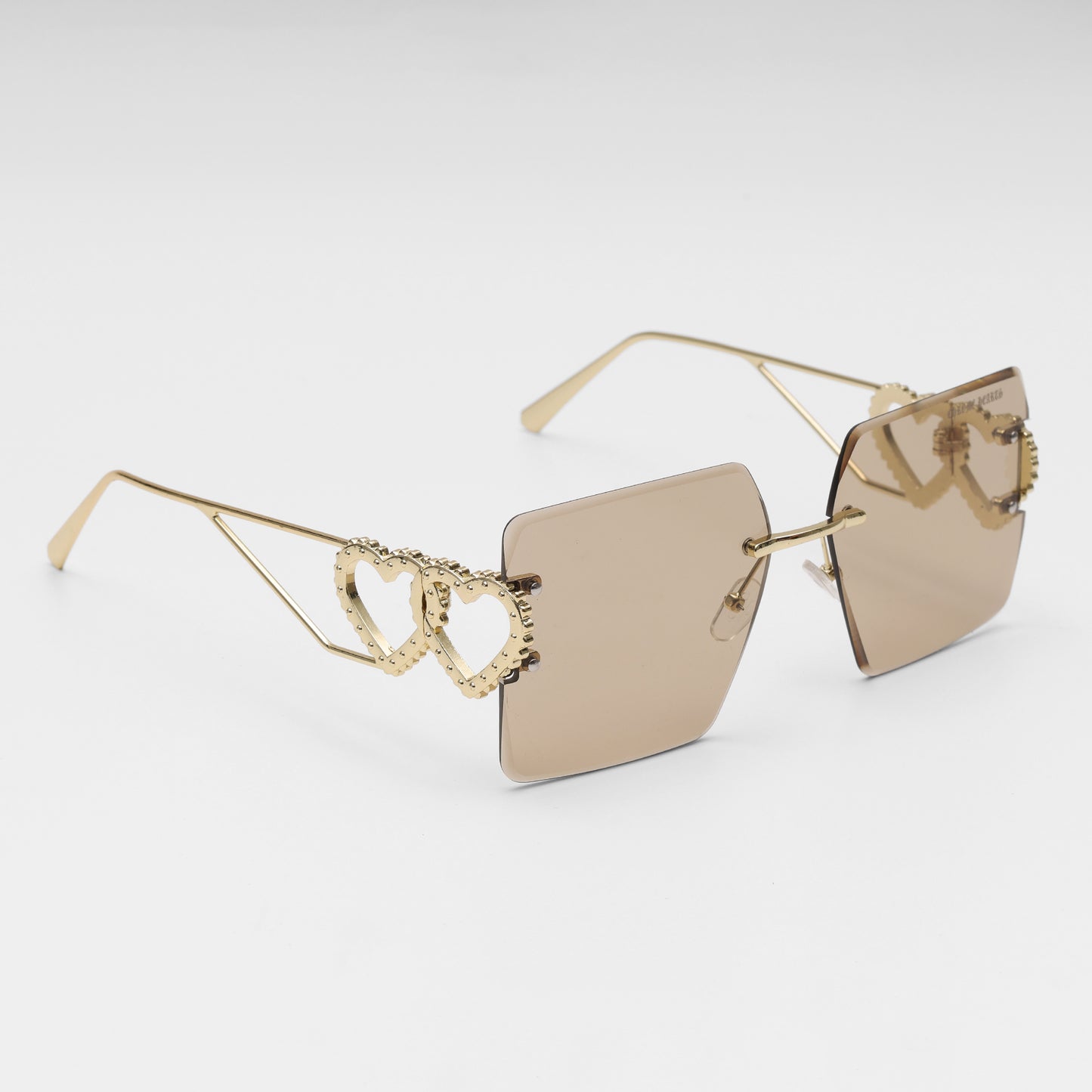Hearts Gold Luxe Rimless Sunglasses