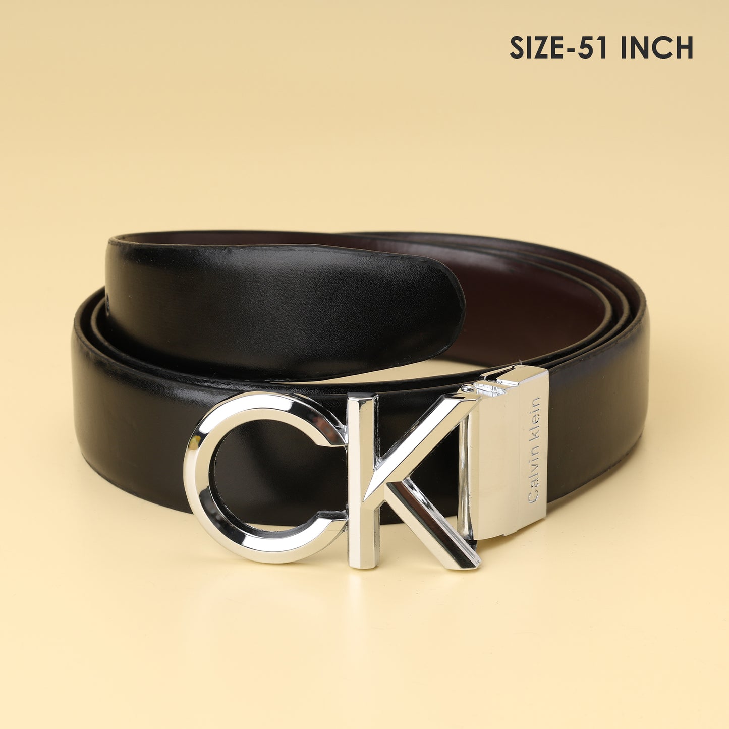 Klein Signature “CK” Black Leather Belt