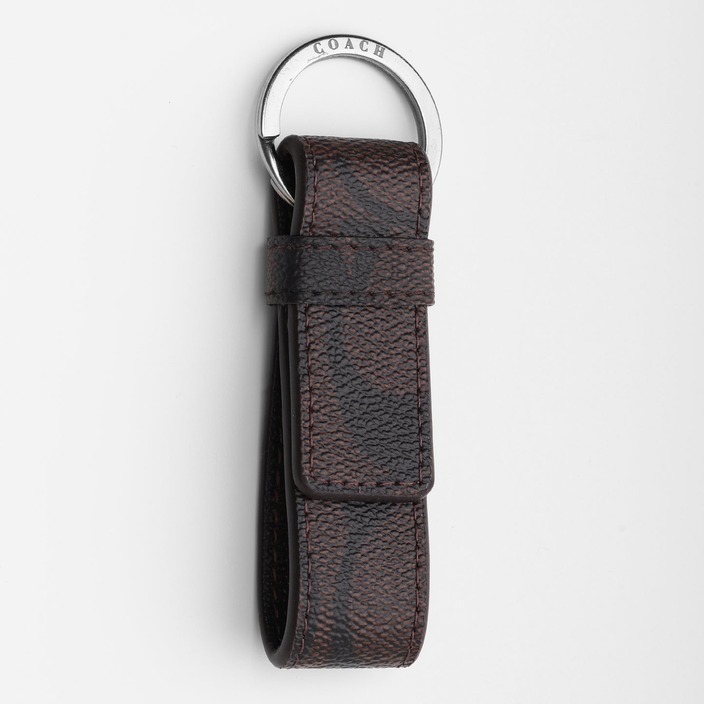 Signature Brown Canvas Key Fob