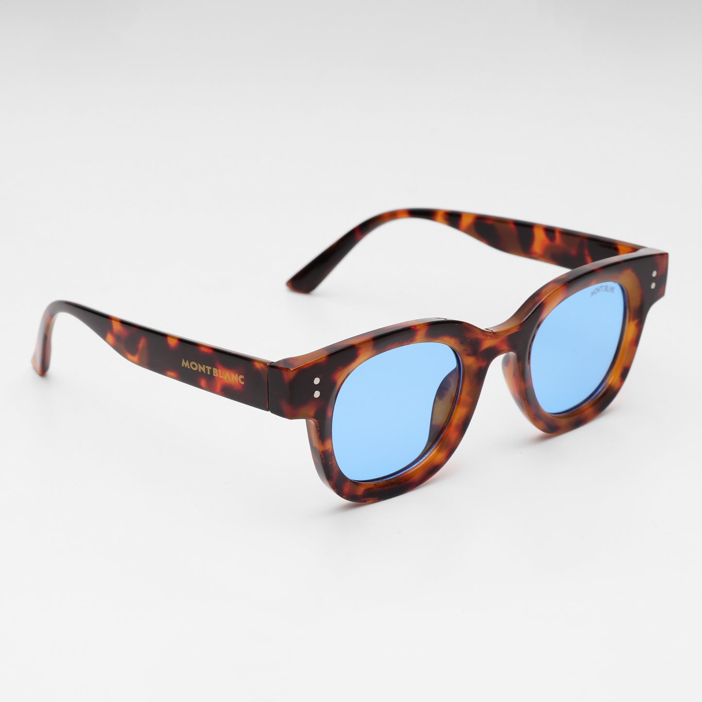 Montblanc Tortoiseshell Blue Lens Sunglasses