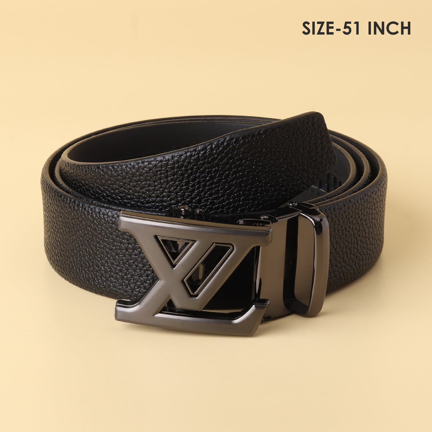 Vuitton Black Pebble Leather Belt