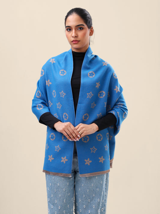 Azure Motif Reversible Wrap