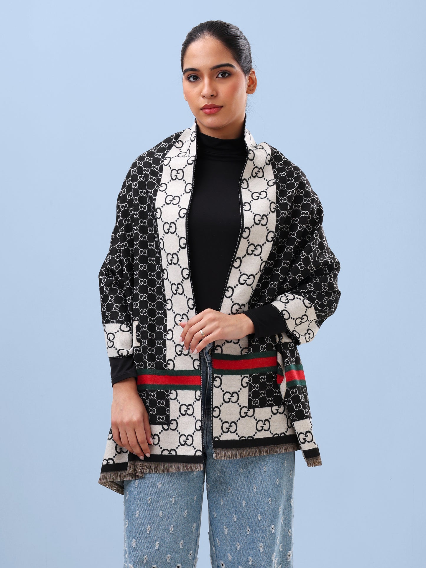 Heritage Stripe Monogram Scarf