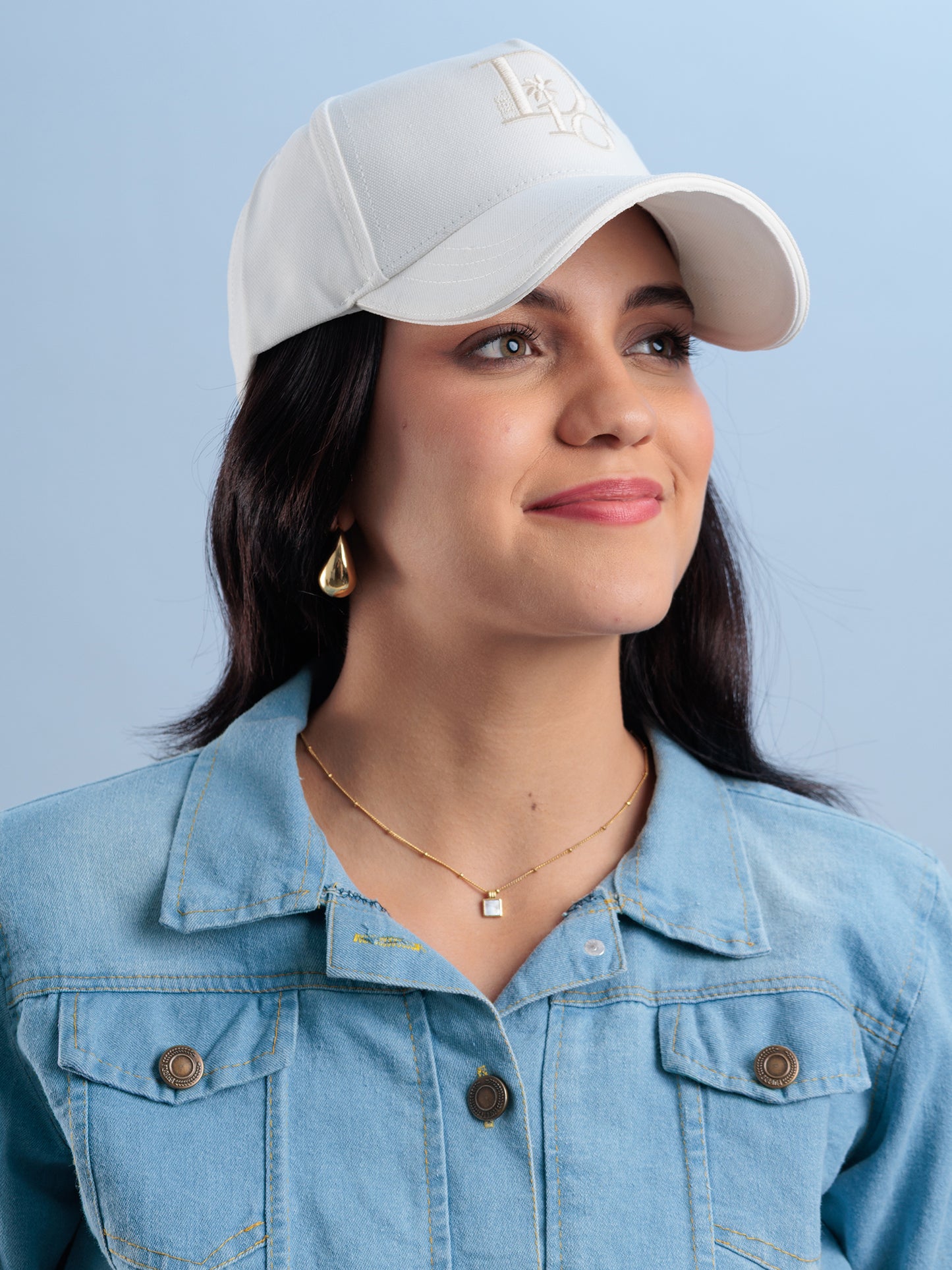 Ivory Luxe Monogram Cap