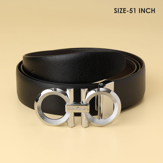 Gancini silver  Buckle Leather Belt